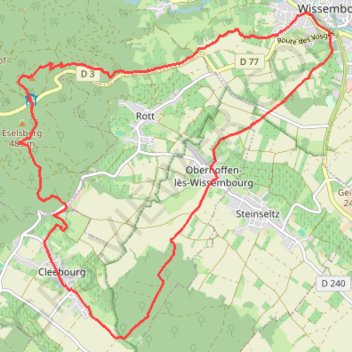 Trace GPS Wissembourg entre vignes et montagne, itinéraire, parcours