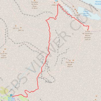 Trace GPS Mont perdu, itinéraire, parcours