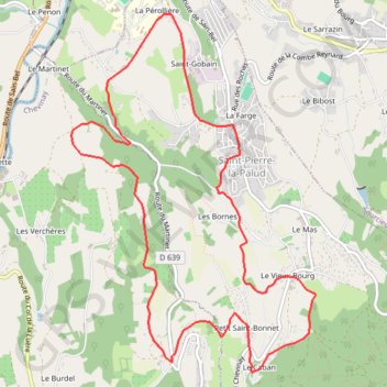 Trace GPS Fiche Verte n°14 : Saint Pierre La Palud, itinéraire, parcours