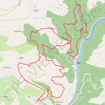 Trace GPS Broquiès et la Vallée du Tarn, itinéraire, parcours