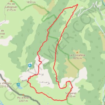 Trace GPS Pic du Baralet, Souperet, Montagne de Banasse en circuit depuis Aubise, itinéraire, parcours