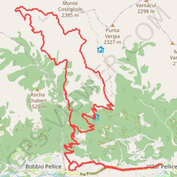 Trace GPS Alpe Subiasco (val Pellice), itinéraire, parcours