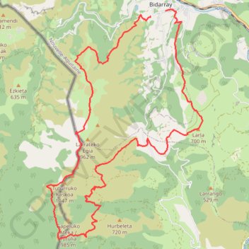 Trace GPS Route des 7 cols d'Iparla, itinéraire, parcours