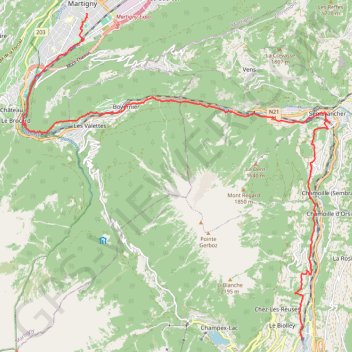 Trace GPS Artigny à Orsières, itinéraire, parcours