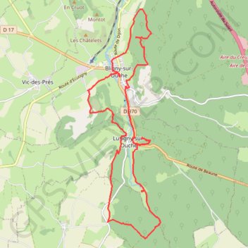 Trace GPS Les sources de L'Ouche à Bligny, itinéraire, parcours