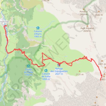 Trace GPS Hourquette d'Alans - Gavarnie, itinéraire, parcours
