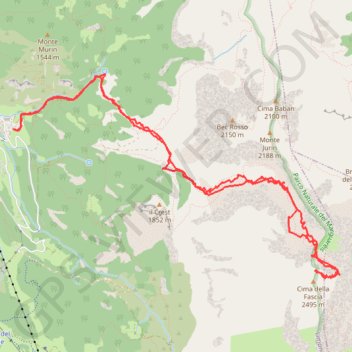 Trace GPS Ski de rando-cima del Fascia, itinéraire, parcours