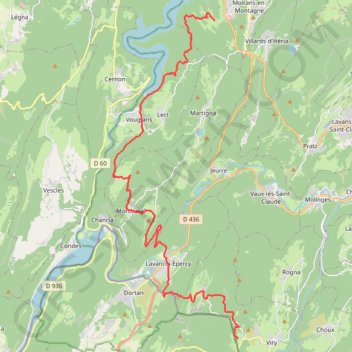 Trace GPS Haut-Jura - Viry - Moirans-en-Montagne, itinéraire, parcours