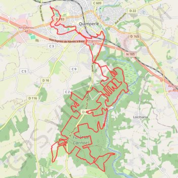 Trace GPS Légende de Toulfoen, itinéraire, parcours