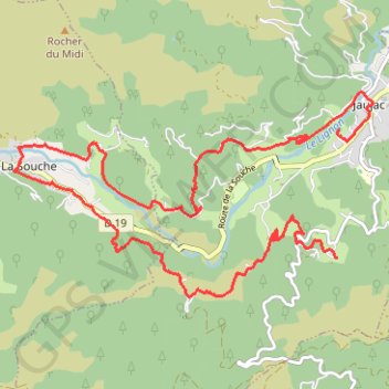 Trace GPS Jaujac et la vallée du Lignon, itinéraire, parcours
