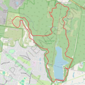 Trace GPS Lysterfield Park MTB Loop, itinéraire, parcours