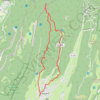 Trace GPS Autrans-Méaudre en Vercors Randonnée raquettes, itinéraire, parcours