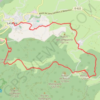 Trace GPS Lacaune Le Roc du Montalet, itinéraire, parcours