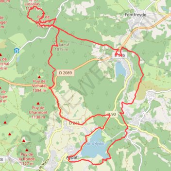 Trace GPS Puy de la Vache, itinéraire, parcours