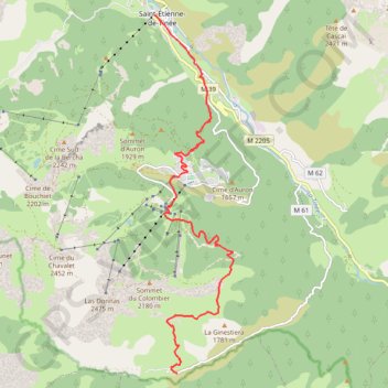 Trace GPS St-Etienne-de-Tinée > Roya (Via Alpina), itinéraire, parcours