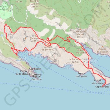 Trace GPS Calanques de Sormiou à Morgiou, itinéraire, parcours