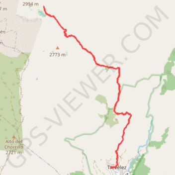 Trace GPS Sierra nevada, itinéraire, parcours