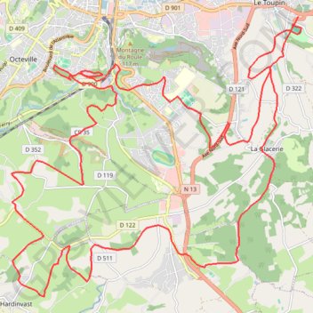 Trace GPS Du Château des Ravalet à Hardinvast, itinéraire, parcours