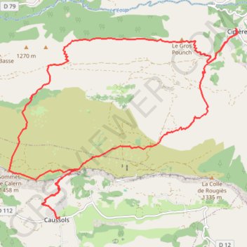 Trace GPS Plateau de Calern (06), itinéraire, parcours