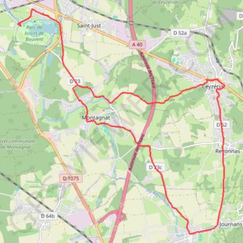 Trace GPS Parcours Bourg en Bresse, itinéraire, parcours