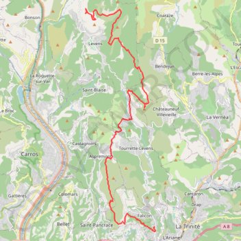 Trace GPS Levens - Saint André, itinéraire, parcours