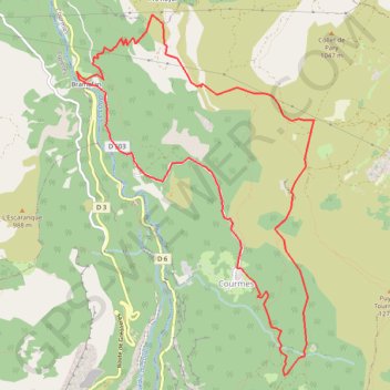 Trace GPS Bramafam - Courmes - Pré Royer, itinéraire, parcours
