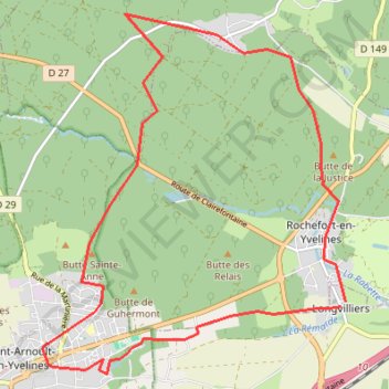 Trace GPS Saint Arnoult Rochefort, itinéraire, parcours