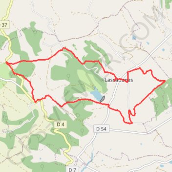 Trace GPS Lascabane, itinéraire, parcours